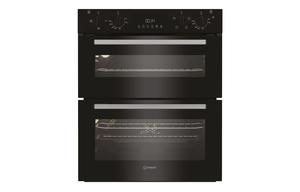 Indesit DUI 10D B Built Under Double Electric Oven - Black